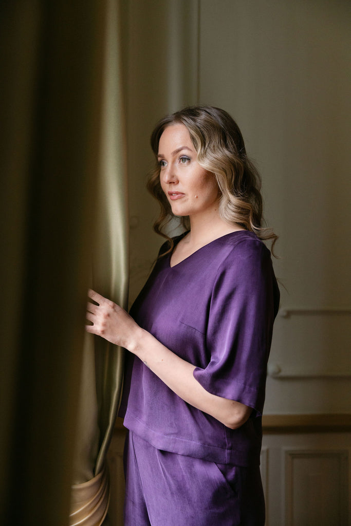 Violetti juhlapusero-feelK